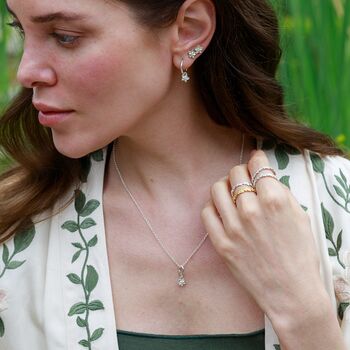 Forget Me Not Flower Necklace, Sterling Silver Or Gold Plated, 5 of 10