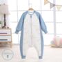 Blue Rainbow Quilted Zip Up Sleeping Suit, thumbnail 3 of 3