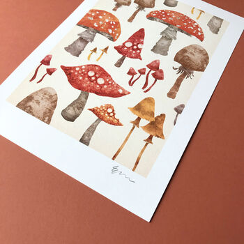 Toadstool A4 Recycled Art Print, 4 of 5
