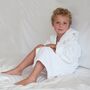 White Organic Cotton Velour Childrens Dressing Gown, thumbnail 1 of 1