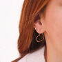 Heart Hoop Earrings In Sterling Silver, thumbnail 2 of 8