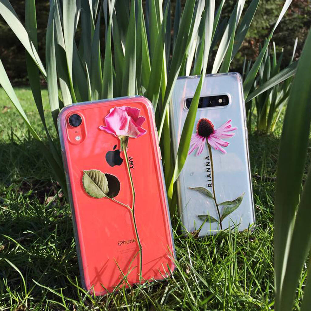 Personalised Rose Stem Clear Phone Case By Rianna Phillips