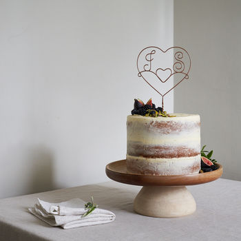 Heart Personalised Wedding Wire Cake Topper, 4 of 9