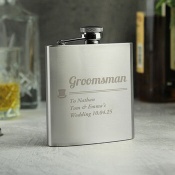 Personalised Groomsman Hip Flask, 3 of 4