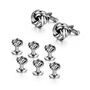 Six Silver Dress Shirt Tuxedo Studs And Cufflink Set, thumbnail 6 of 7