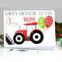 Personalised Red Tractor Age Birthday Card, thumbnail 2 of 8