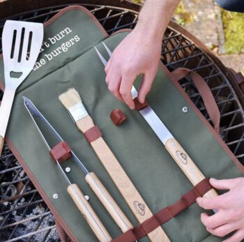 Personalised Denim Barbecue Tools Gift Set, 3 of 5