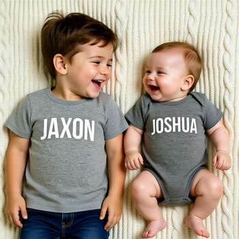 Personalised Sibling T Shirts In Varsity Style, 2 of 4
