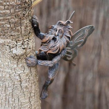 Fairy Garden Ornament Pixie Tree Hugger Wall Mounted, 8 of 8