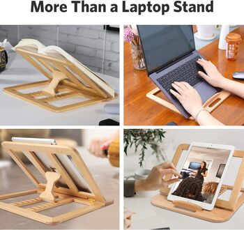 Adjustable Wooden Laptop Riser Stand, 6 of 12