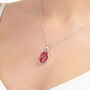Poppy Necklace Sterling Silver Oval Pendant With A Real Flower, thumbnail 1 of 11