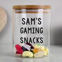 Personalised Glass Treat Jar With Bamboo Lid, thumbnail 1 of 4