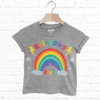 Rainbows Rock! Children's Slogan T Shirt, 3 of 4