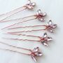 Set Of Five Pink Crystal Hair Pins, thumbnail 3 of 3