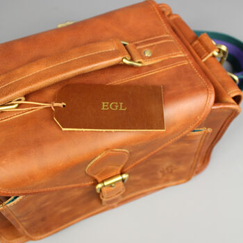 'Emerson' Traditional Leather Camera Bag In Tan, 5 of 11