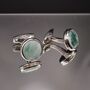 Cufflinks Jade Color Luxury Gift, thumbnail 3 of 5