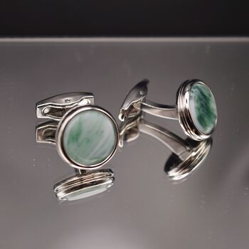 Cufflinks Jade Color Luxury Gift, 3 of 5