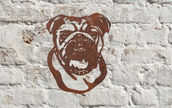 Metal Dog In Ring Garden Sculpture Wall Art, 3 of 10