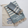 Personalised Beach Towel Gift Set, 2nd Anniversary Gift, thumbnail 5 of 12
