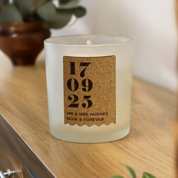 Wedding Anniversary Gifts Personalised Candle Love Story, 2 of 5