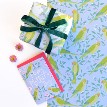 Parakeets In Branches Wrapping Paper, 2 of 7