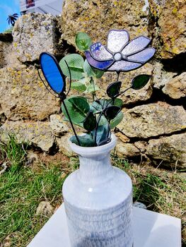 Purple Cosmos Flower Stained Glass Flowers, 5 of 7