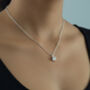 Shikaku Sterling Silver Plated Stone Pendant Necklace, thumbnail 2 of 6