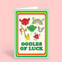 Cute Good Luck Card Lucky Charms Symbols, thumbnail 1 of 3