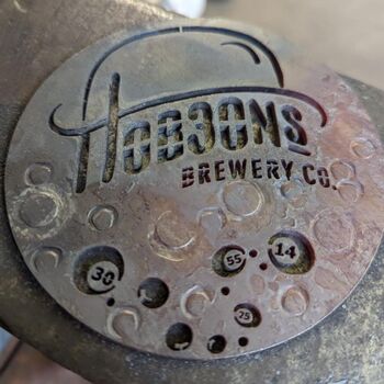 Hand Forged Steel Beer Mat Gift Hobsons Brewery, 2 of 3