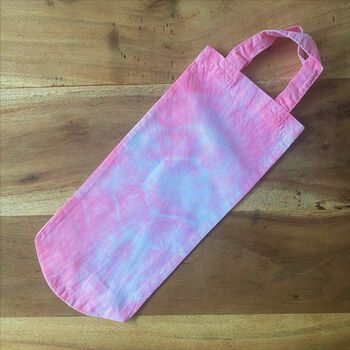100% Cotton Hand Made Tie Dye Wine Bag, 3 of 6