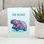 Hippo Personalised Cute Greeting Card, thumbnail 1 of 2