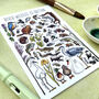 River Wildlife Of Britain Watercolour Postcard, thumbnail 8 of 10