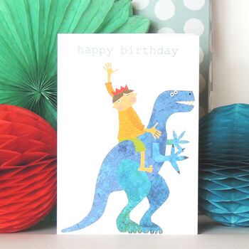 Boy With Dinosaur Birthday Card, 3 of 3