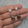 Smoky Quartz, Moonstone, And Jade Silver Earrings, thumbnail 1 of 5