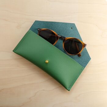 Envelope Recycled Leather Glasses Case, 3 of 12