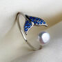 Sterling Silver Blue Whale Fin Adjustable Ring, thumbnail 3 of 5