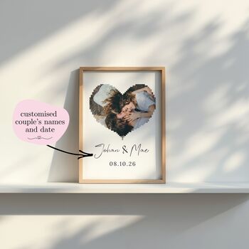 Personalised Heart Photo Print For Couples, 3 of 7