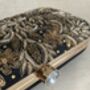 Black Raw Silk Handcrafted Clutch Bag, thumbnail 5 of 9