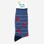 Men's Lobster Bamboo Socks Stripe In Denim Blue, thumbnail 4 of 4