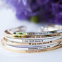 Inspiration Slim Brass Bangles In Gold Or Silver Finish, thumbnail 1 of 12