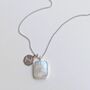 The Duo Moonstone Necklace, Silver, thumbnail 6 of 10
