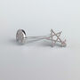 Sterling Silver Sparkly Moon And Star Stud Earrings, thumbnail 2 of 5