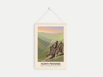North Pennines Aonb Travel Poster Art Print, 6 of 8