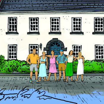 Personalised And Framed Hand Drawn Custom Friends And Family Print, 2 of 6