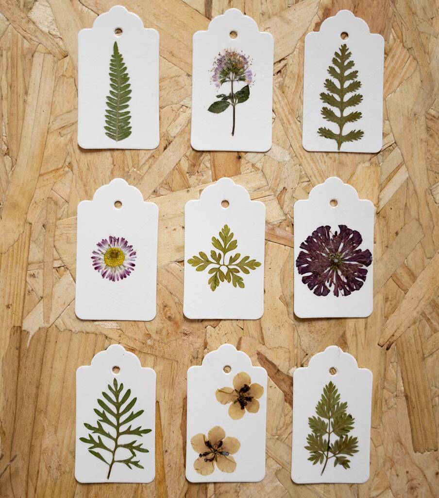 10 Pressed Flower And Leaves Gift Tags Assorted, 1 of 4