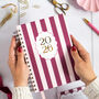 Personalised Luxury 2026 Weekly Diary| Planner| Mulberry Candy Stripe, thumbnail 1 of 11