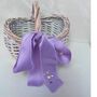 White Flower Girl Basket With Personalised Ribbon, thumbnail 3 of 5