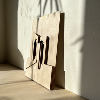 Labyrinth Plywood Relief Monolith Picture, 2 of 6
