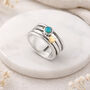 Personalised Sterling Silver Heart And Opal Spinner Ring – 10mm, thumbnail 1 of 6