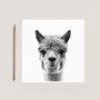 Fun Hand Drawn Llama Greeting Card Illustration, thumbnail 3 of 6